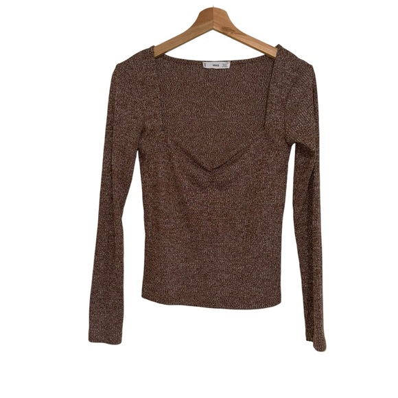 Mango Metallic Ribbed Crop Top - Picture 1 of 5